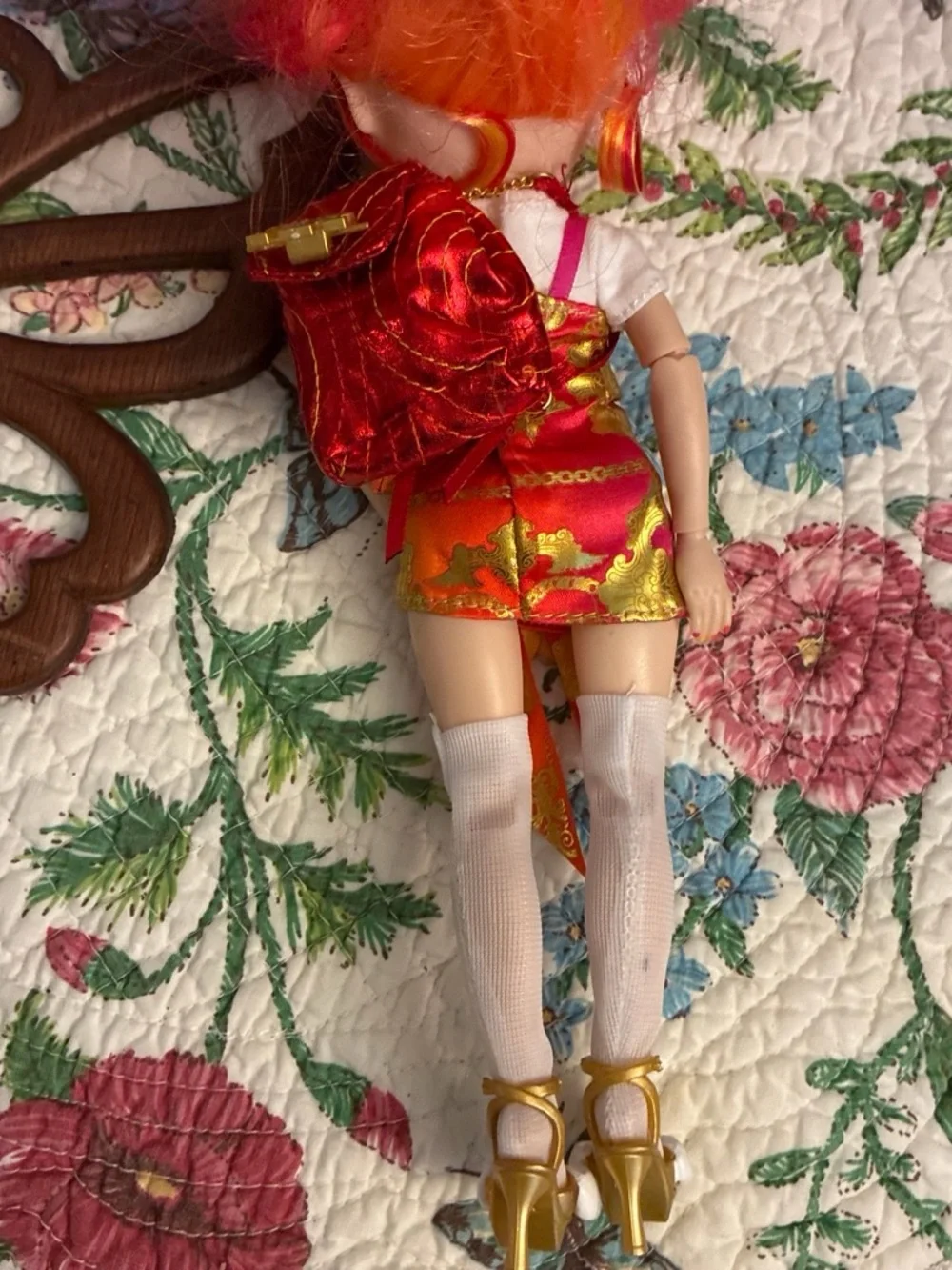 Stylish Orange & Red Fashion Doll with Fiery Hair and full outfit